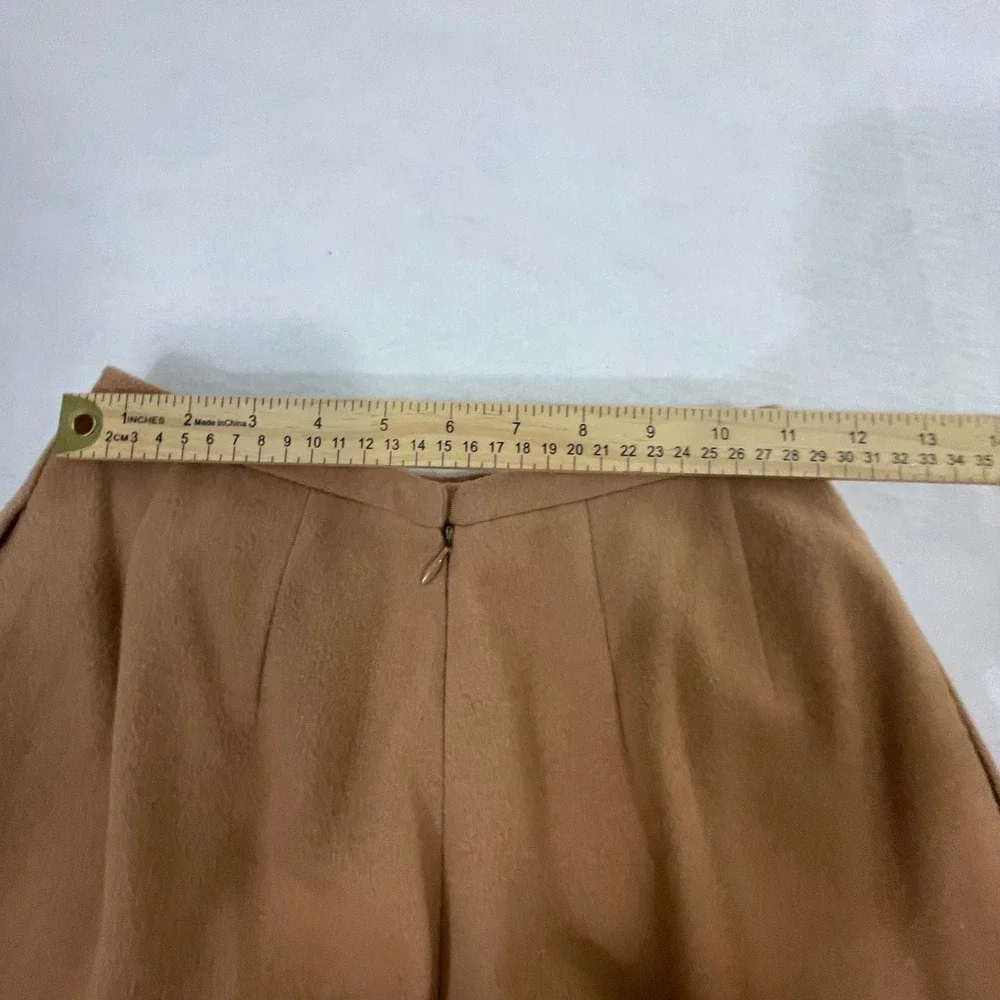 VTG J. Crew Wool Cashmere‎ High Rise Pleated Trouser Pants Tan Womens Size 4
